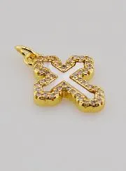 Hanger Orthodox Kruis met Strass en Parelmoer - 17mm