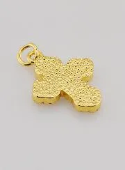 Hanger Orthodox Kruis met Strass en Parelmoer - 17mm