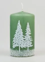 Decoratieve Kaars Winter - Groen
