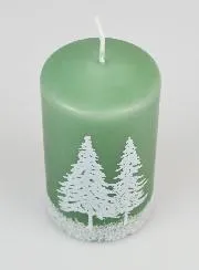 Decoratieve Kaars Winter - Groen