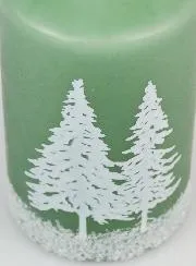 Decoratieve Kaars Winter - Groen