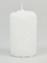 Kerstkaars met Sneeuwkristallen Versiering