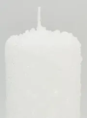 Kerstkaars met Sneeuwkristallen Versiering