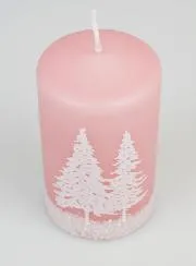 Decoratieve Kaars Winter - Roze Gepoederd