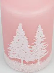 Decoratieve Kaars Winter - Roze Gepoederd