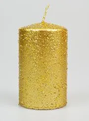 Kerstkaars met Glitters - Goudkleurig