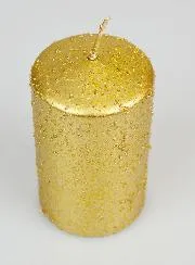 Kerstkaars met Glitters - Goudkleurig