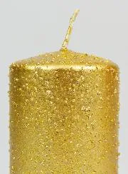 Kerstkaars met Glitters - Goudkleurig