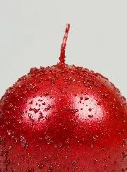 Decoratieve Bolkaars met Glitter 8cm - Rood