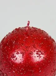 Decoratieve Bolkaars met Glitter 8cm - Rood