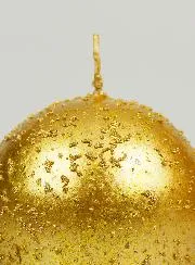 Decoratieve Bolkaars met Glitter 8cm - Anktiek Goud