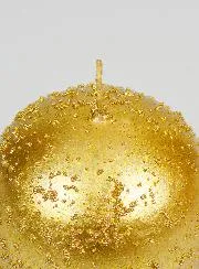 Decoratieve Bolkaars met Glitter 8cm - Anktiek Goud