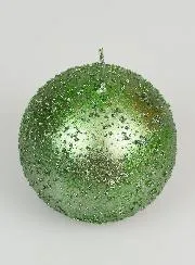 Decoratieve Bolkaars met Glitter 8cm - Dennen Groen