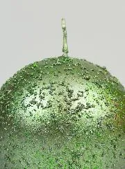 Decoratieve Bolkaars met Glitter 8cm - Dennen Groen