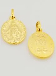 Goudkleurige Wonderdadige Medaille met Geschulpte Rand - 20 mm