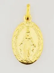 Goudkleurige Wonderdadige Medaille met Geschulpte Rand - 20 mm