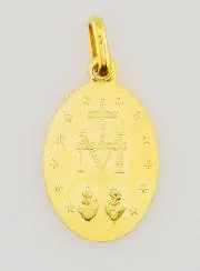 Goudkleurige Wonderdadige Medaille met Geschulpte Rand - 20 mm