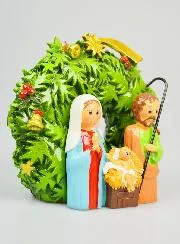 Kerstkrans Kerststal om neer te zetten - 15cm