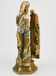 Religieus Beeld Drieluik Maria met Kind van Brons - 20cm