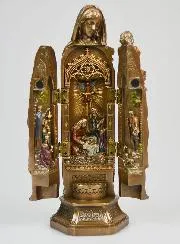 Kerstcadeau Drieluik Maria en Geboorte Jezus - 20cm