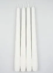 Set 4 Gotische Kaarsen 25cm - Wit