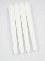 Set 4 Gotische Kaarsen 25cm - Wit