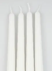 Set 4 Gotische Kaarsen 25cm - Wit