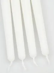 Set 4 Gotische Kaarsen 25cm - Wit