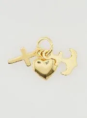 Hanger 9 Karaats Goud Anker Hart en Kruis - 10mm