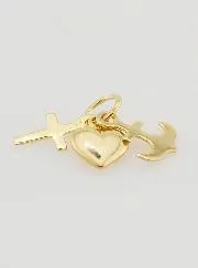 Hanger 9 Karaats Goud Anker Hart en Kruis - 10mm