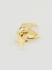 Hanger 9 Karaats Goud Anker Hart en Kruis - 10mm