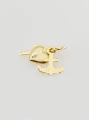 Hanger 9 Karaats Goud Anker Hart en Kruis - 10mm