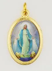 Gekleurde Medaille Maria Wonderdadige 22mm