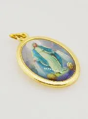 Gekleurde Medaille Maria Wonderdadige 22mm