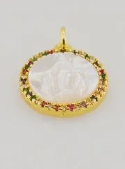 Medaille Maria Wonderdadige van Parelmoer - 15mm