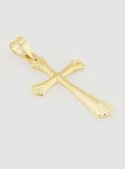 Kruis Hanger Geribbeld 22 mm - 9K Goud