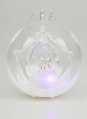 Verlichte Kerstbal van Glas 10cm - Kerststal