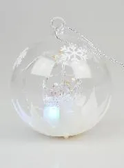 Verlichte Kerstbal van Glas 10cm - Kerststal