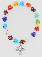 Religieuze Armband met Kruis - Hartvormige Kralen