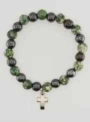 Edelsteen Armband - Boomagaat en Hematiet 8mm