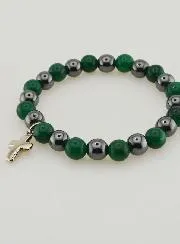 Edelsteen Armband - Groene Agaat en Hematiet 8mm