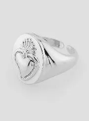 Verstelbare Ex Voto Zegelring van Zilverkleurig Messing