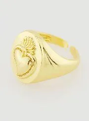 Ex Voto Ring van Goudkleurig Messing