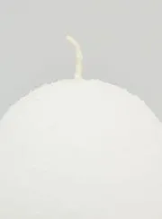 Kerstkaars Ijs Bol 8cm - Wit