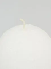 Kerstkaars Ijs Bol 8cm - Wit