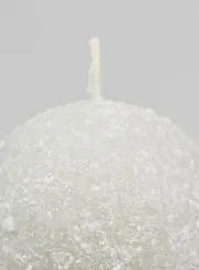 Decoratieve Bol Kaars met Ijskristallen 8cm - Zilver