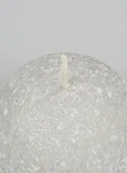 Decoratieve Bol Kaars met Ijskristallen 8cm - Zilver