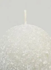 Kerstkaars Ijs Bol 8cm - Zilver