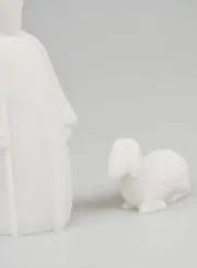 Kerststal van Albast Herder en Schaap - 9cm