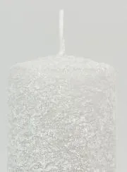 Kerstkaars met Vorst-effect 10cm - Zilver